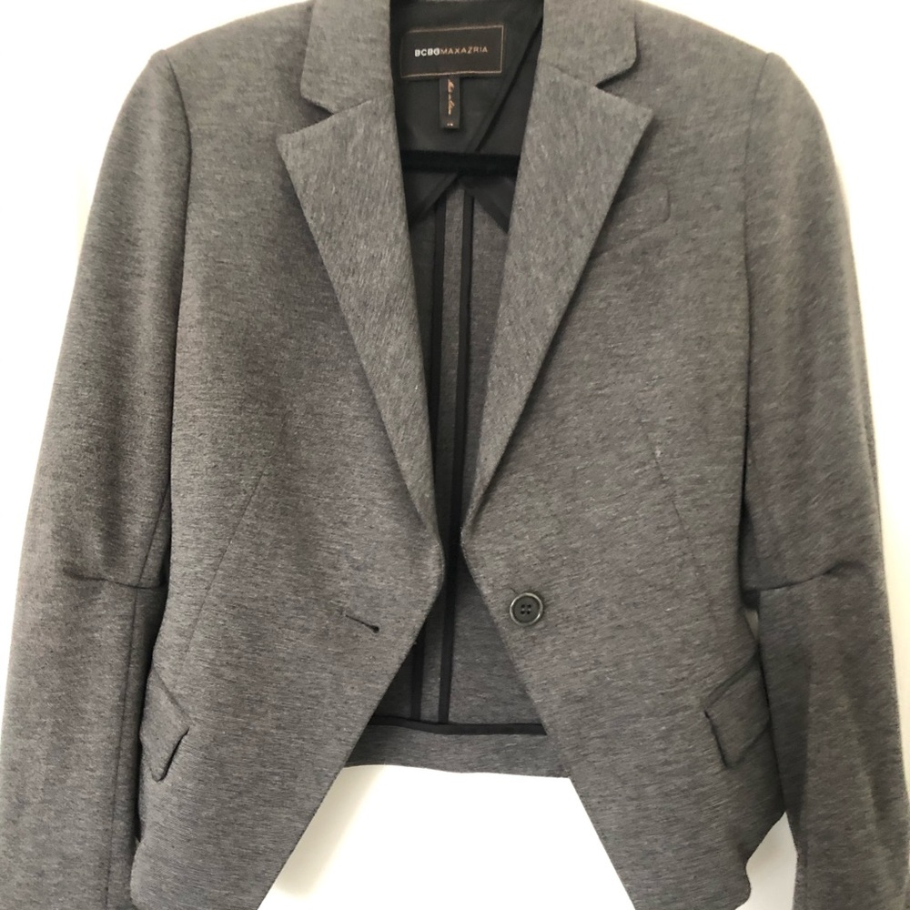BCBG Heathered grey blazer